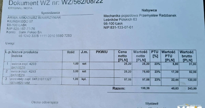 Mercedes-Benz Klasa A cena 17500 przebieg: 255000, rok produkcji 2008 z Sompolno małe 781